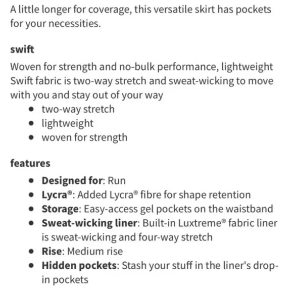 Lululemon Pace Rival Skirt II Electric Coral sz.4 TALL - Picture 7 of 7